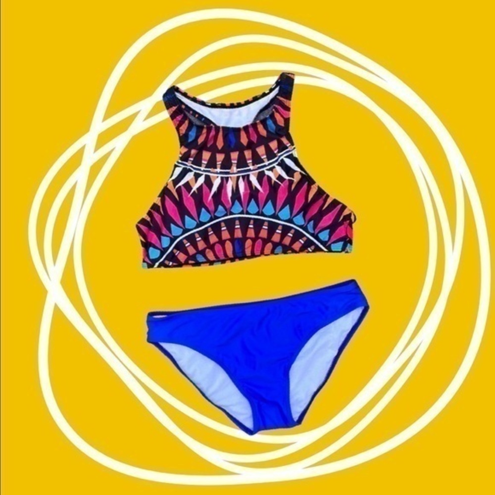 Racerback Tribal Print Bikini